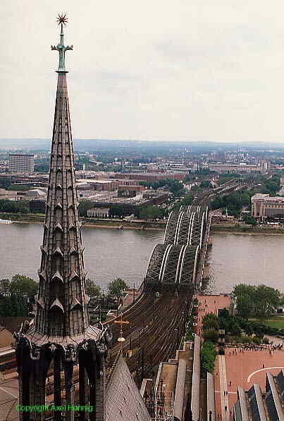 view: River Rhine and Hohenzollern Bridge