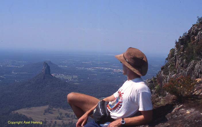 rest on Mt Beerwah, Glass House Mountains