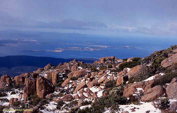 Bruny Island vom Mt Wellington