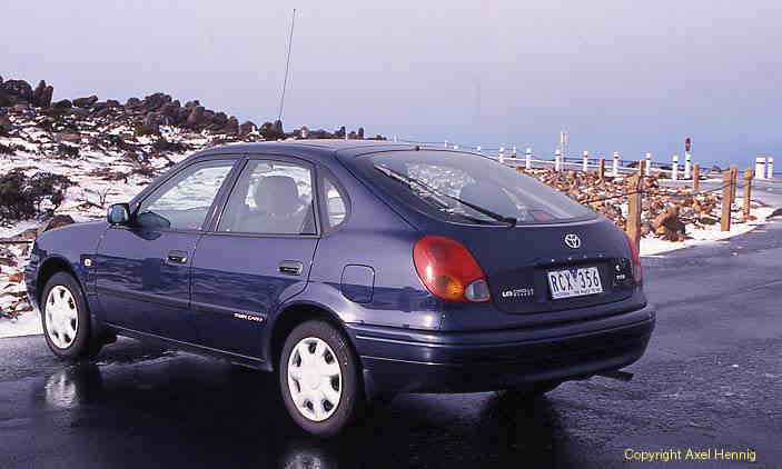 car in the snow, Mt Wellington