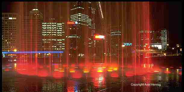 water and light at night, Crown Plaza, Melbourne