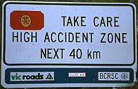 Great Ocean Road: high accident zone